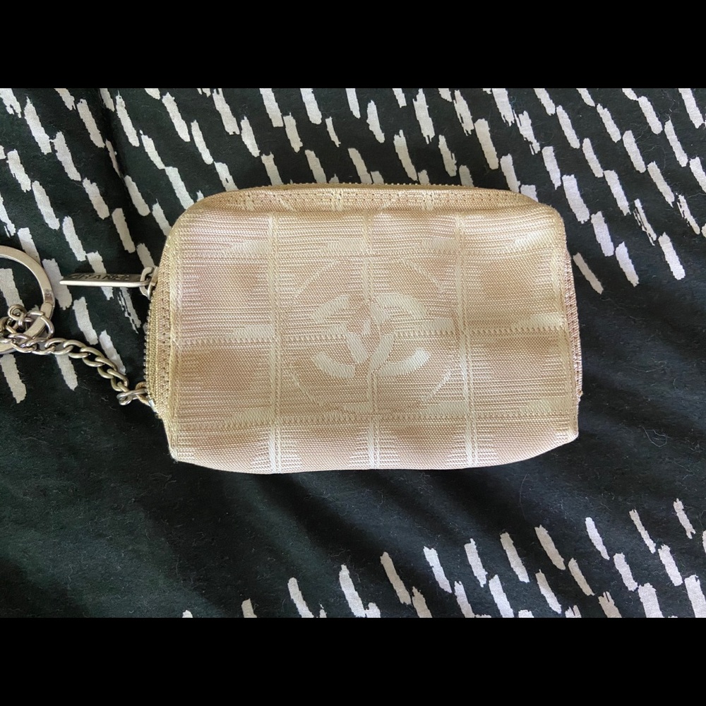 Chanel travel line zip card case/coin pouch